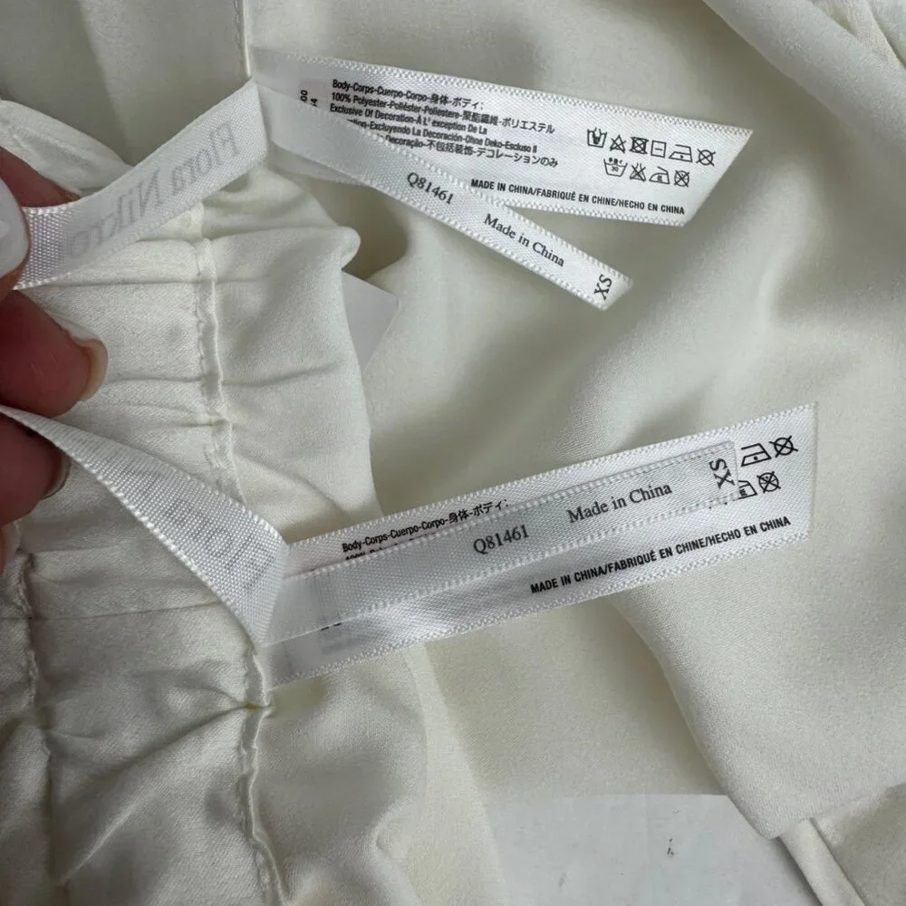 Flora Nikrooz NEW 2 Piece Ivory Nightie Satin Shorts & Top XS Loungewear